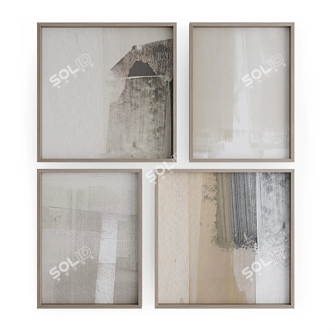 Modern Home Art Prints Set 3D model image 4