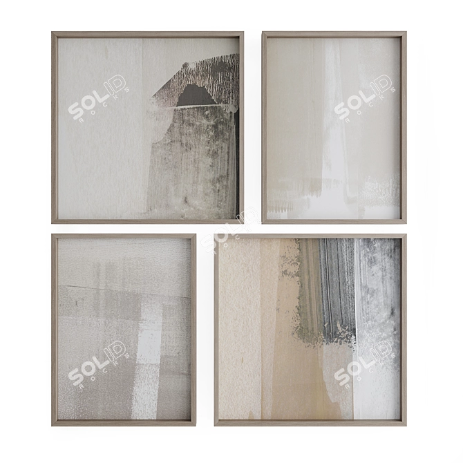 Modern Home Art Prints Set 3D model image 5