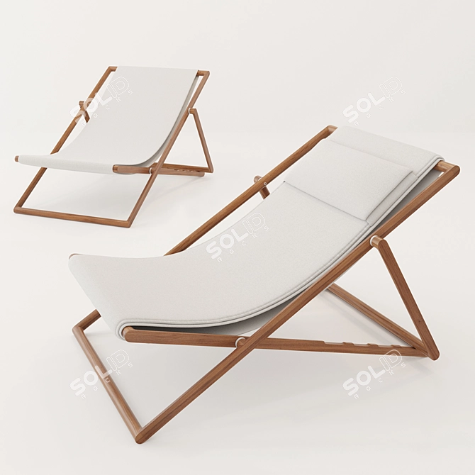 Elegant Portofino Collection: Folding Chairs & Outdoor Sofas 3D model image 2