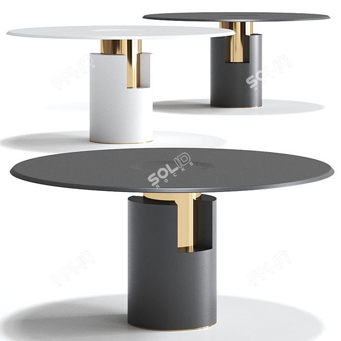 Modern Stone Round Table: Paolo Castelli ALBA 3D model image 11