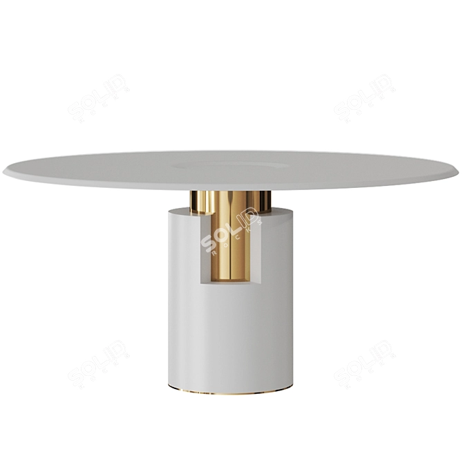 Modern Stone Round Table: Paolo Castelli ALBA 3D model image 13