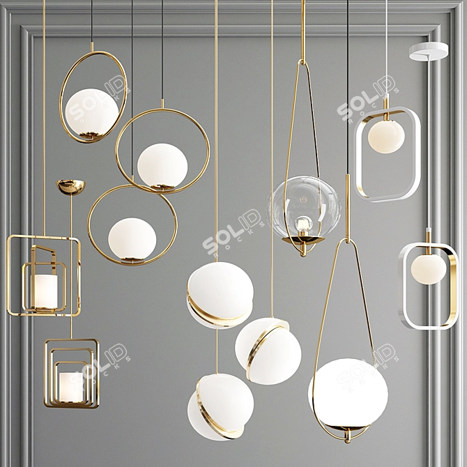 Modern Pendant Lamp Collection 3D model image 2