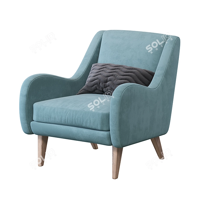 Elegant Sebastian Armchair 3D model image 2