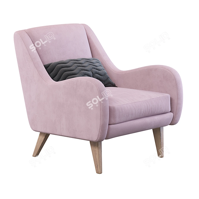 Elegant Sebastian Armchair 3D model image 3
