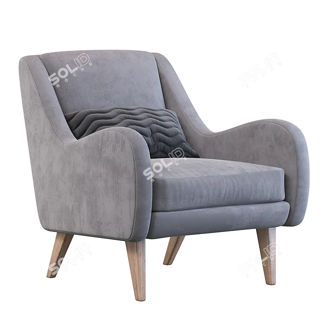 Elegant Sebastian Armchair 3D model image 4