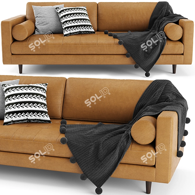 Modern Scandinavian Sven Sofa 3D model image 2