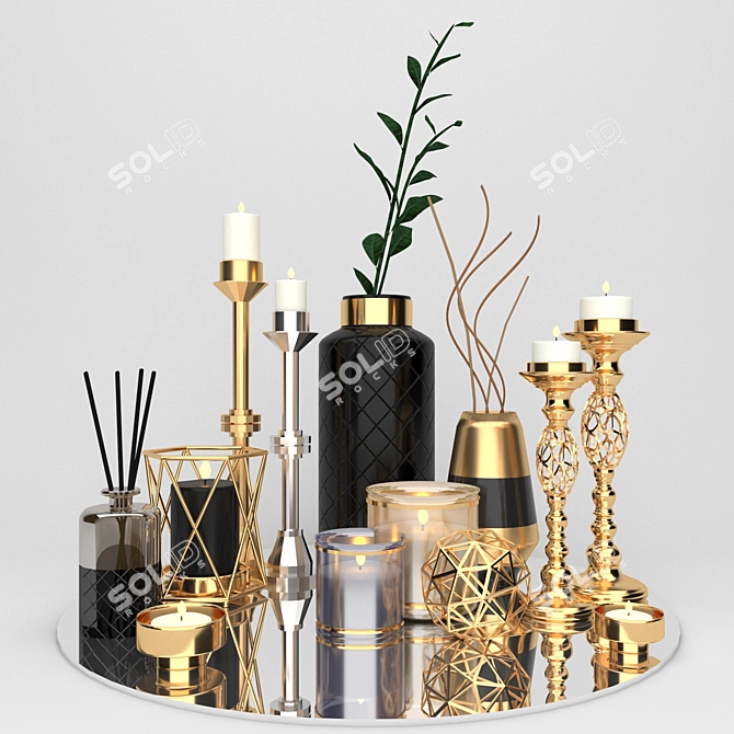 Elegant Home Decor Set 3D model image 1