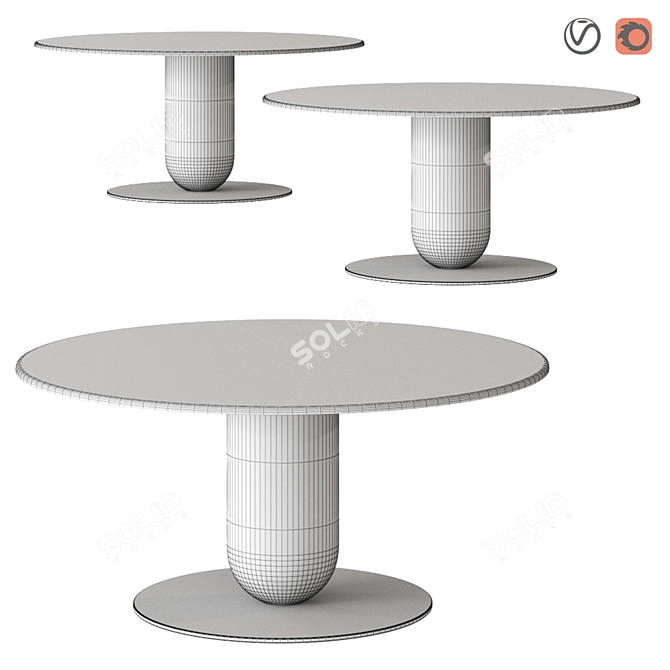 Ettore Marble Round Table 3D model image 2