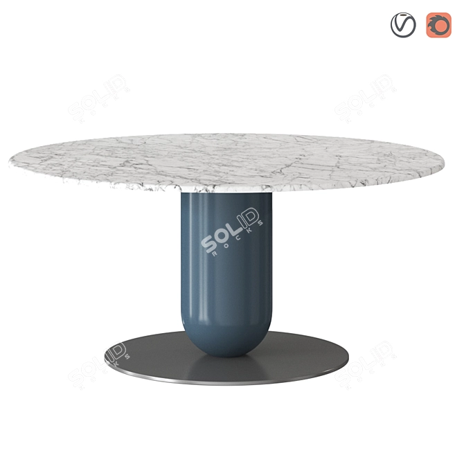 Ettore Marble Round Table 3D model image 3