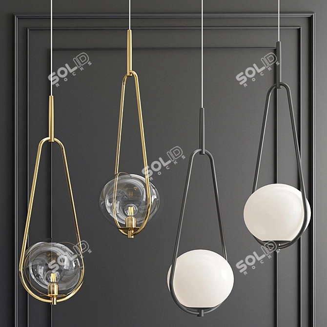 Loop Brass Pendant Lamp 3D model image 1