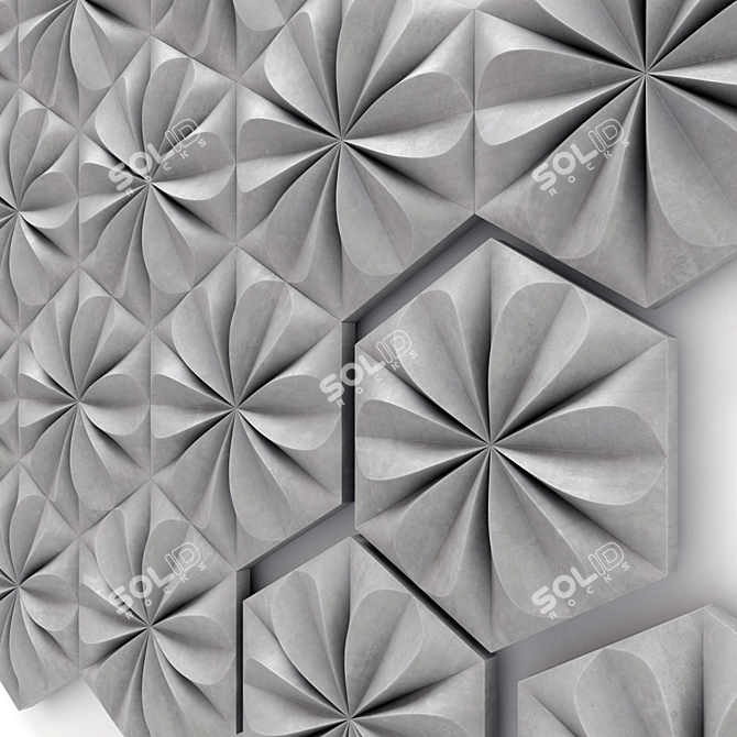 Hexagon Panel with Pattern - Smooth and Seamless 3D model image 2