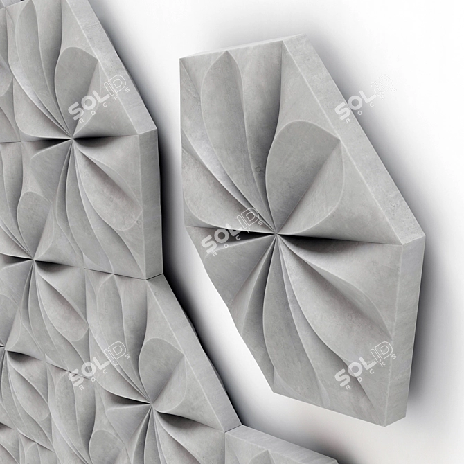 Hexagon Panel with Pattern - Smooth and Seamless 3D model image 4