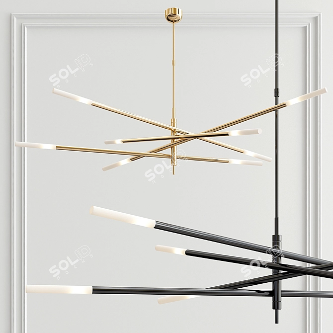 Sputnik Runna Chandelier Collection - 3 Options 3D model image 2