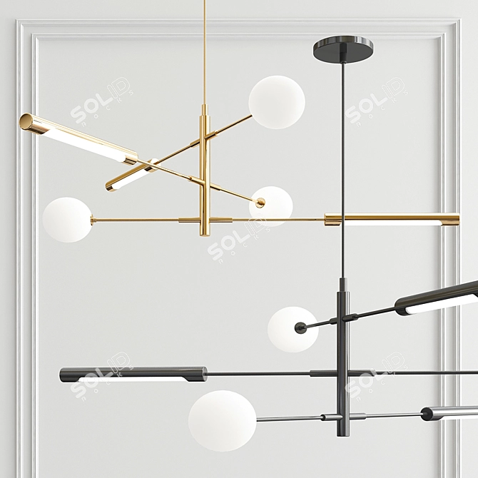 Sputnik Runna Chandelier Collection - 3 Options 3D model image 3