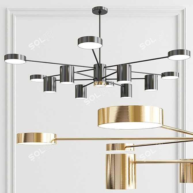 Sputnik Runna Chandelier Collection - 3 Options 3D model image 4