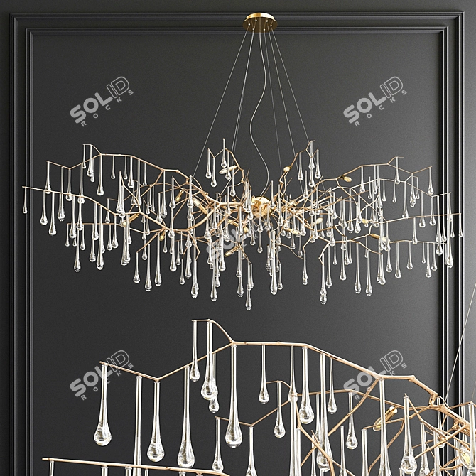 Serip Lotus Bijout Chandelier - Exquisite Illumination 3D model image 2