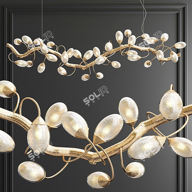 Serip Lotus Bijout Chandelier - Exquisite Illumination 3D model image 4