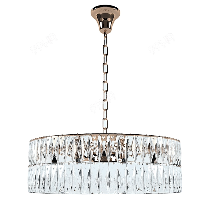 Luxurious Gold Crystal Chandelier 3D model image 3