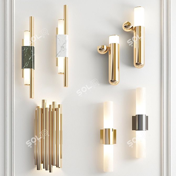 Elegant Copper Sconce Set: Aesthetic Lighting Solution 3D model image 1