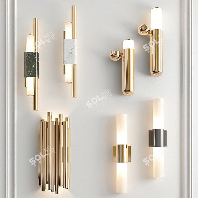 Elegant Copper Sconce Set: Aesthetic Lighting Solution 3D model image 2