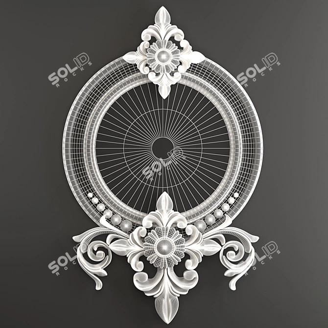 Elegant Geometric Mirror Frame 3D model image 6