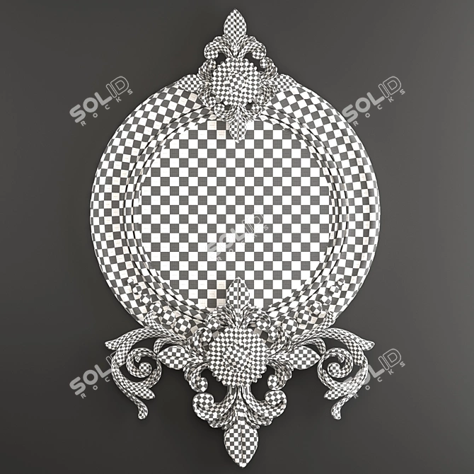 Elegant Geometric Mirror Frame 3D model image 7