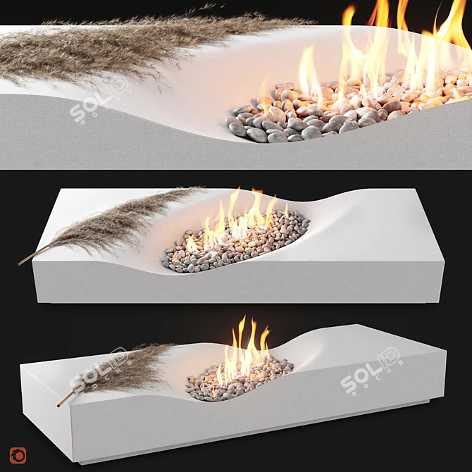 Elegant Fireplace for Close-Up Renders 3D model image 1