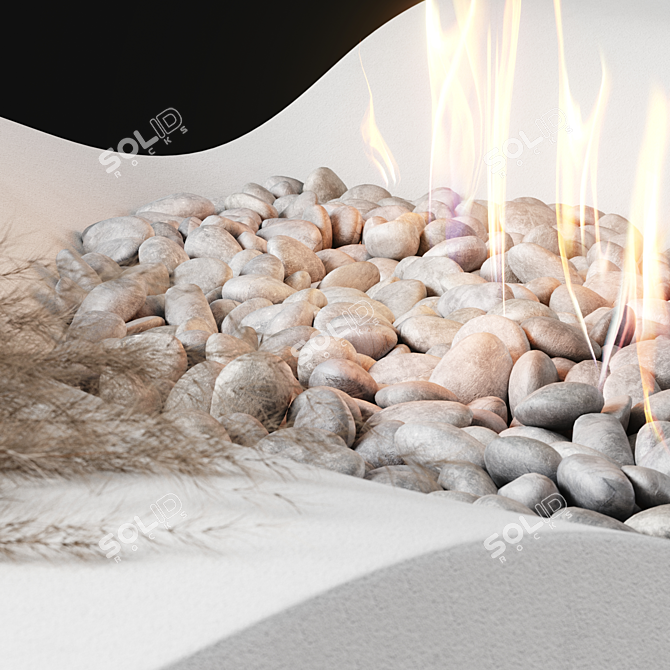 Elegant Fireplace for Close-Up Renders 3D model image 4