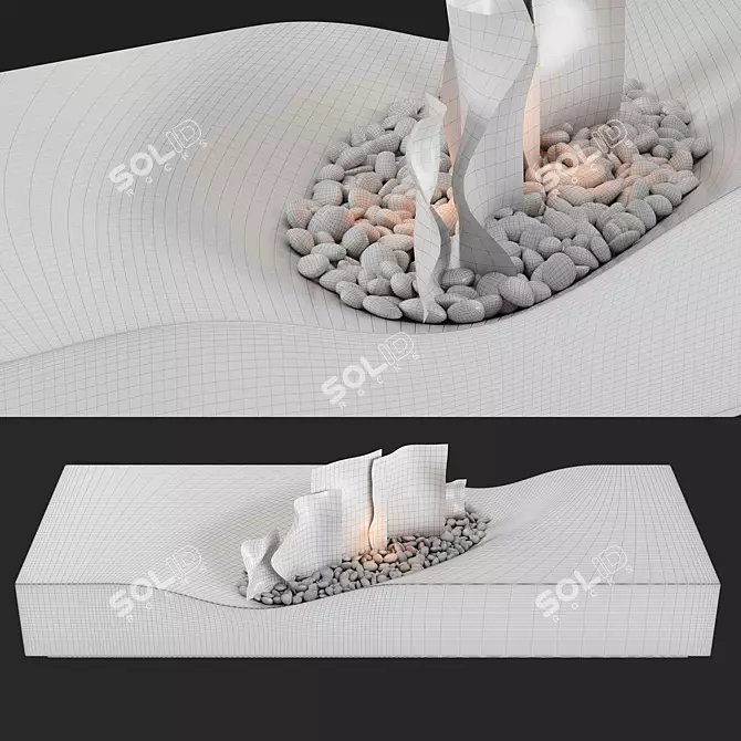 Elegant Fireplace for Close-Up Renders 3D model image 8