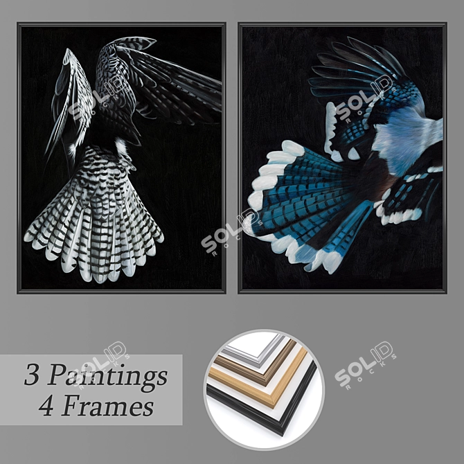 Elegant Wall Art Set 3D model image 1