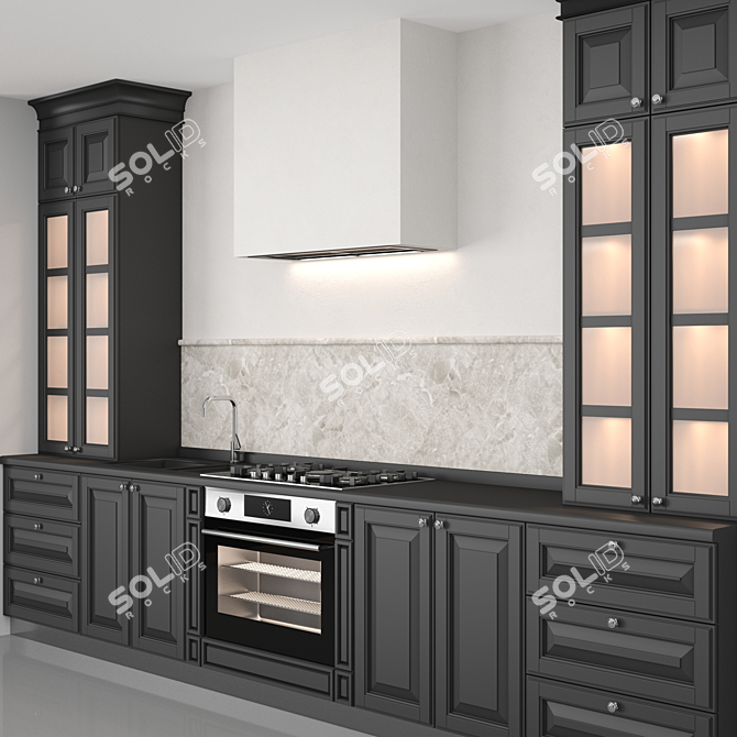 Classic Kitchen Set 3D model image 4