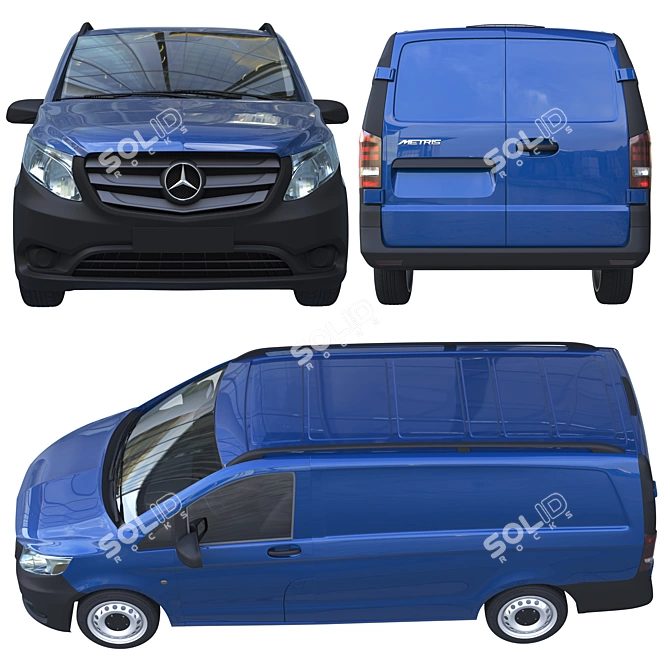 2016 Mercedes Benz Metris Van: Full Size, Ready for Rendering 3D model image 2