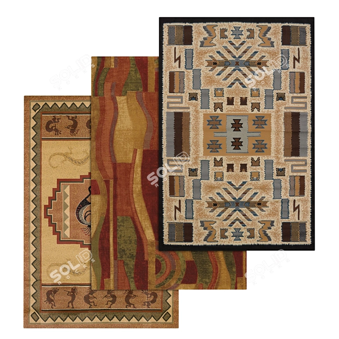 High-Quality Carpet Set with Versatile Textures 3D model image 1