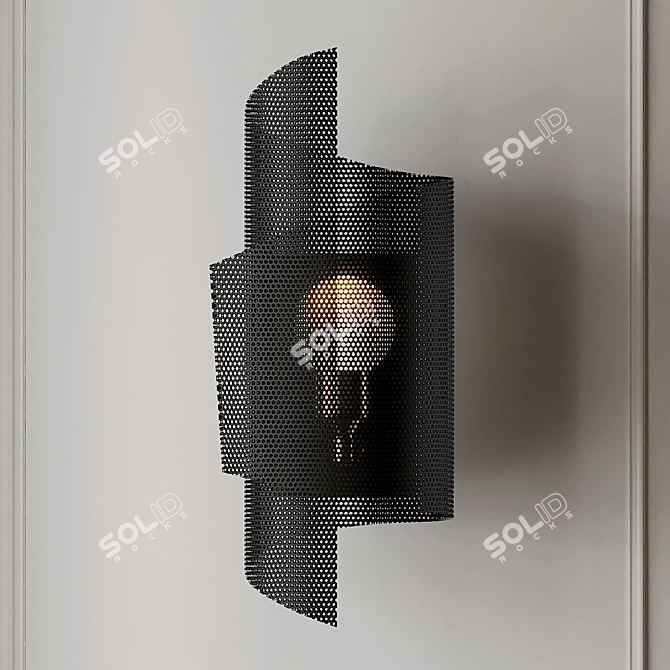 Elegant Spun Tulle Wall Sconce 3D model image 1