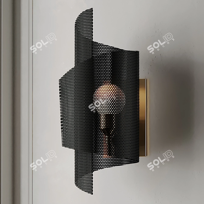 Elegant Spun Tulle Wall Sconce 3D model image 2