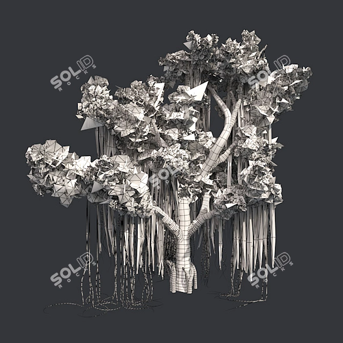 Exquisite Chinese Banyan Tree 3D model image 4