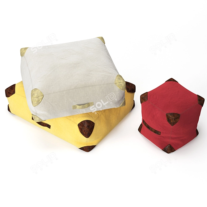 Phileas Luxury Floor Cushions 3D model image 2
