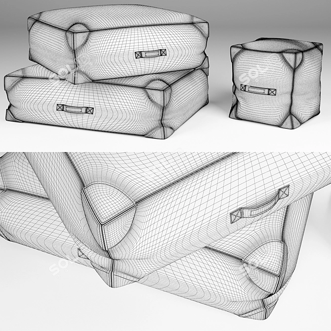 Phileas Luxury Floor Cushions 3D model image 3