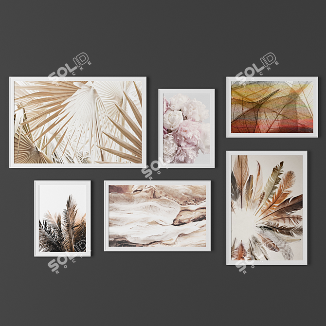 6-Piece Assorted Painting Frames 3D model image 1