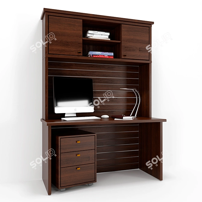 Modern Home Office Desk 3D model image 1