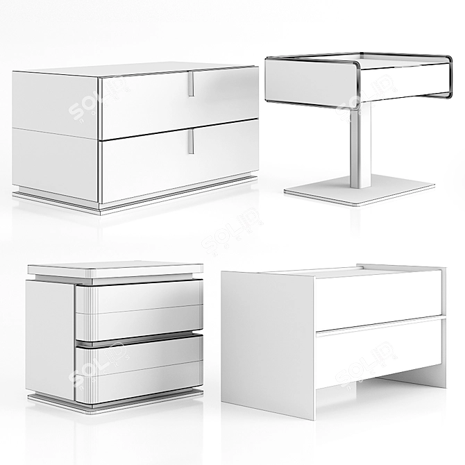 Nightstand Dreams: Elegant and Sleek 3D model image 3