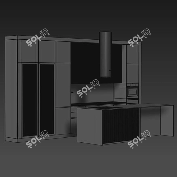 Modern Kitchen 3D Model 3D model image 5