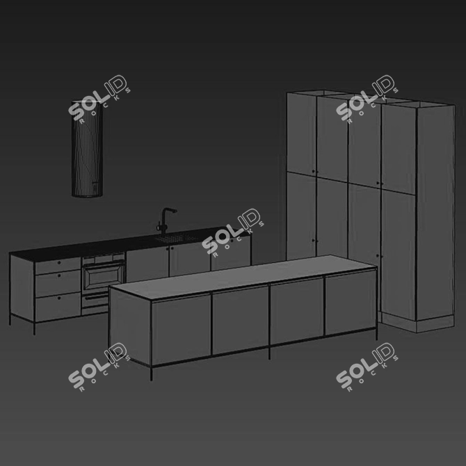 Modern Kitchen Model in 3dsmax2014 & V-ray 3D model image 4