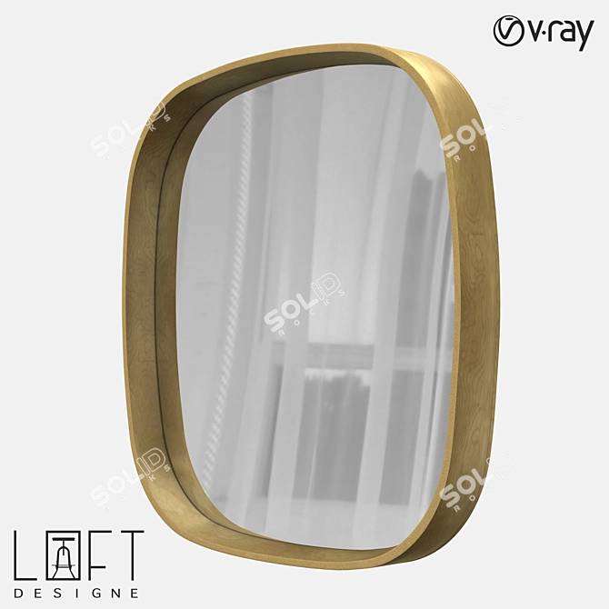 LoftDesign 3330 Metal and Glass Mirror 3D model image 1