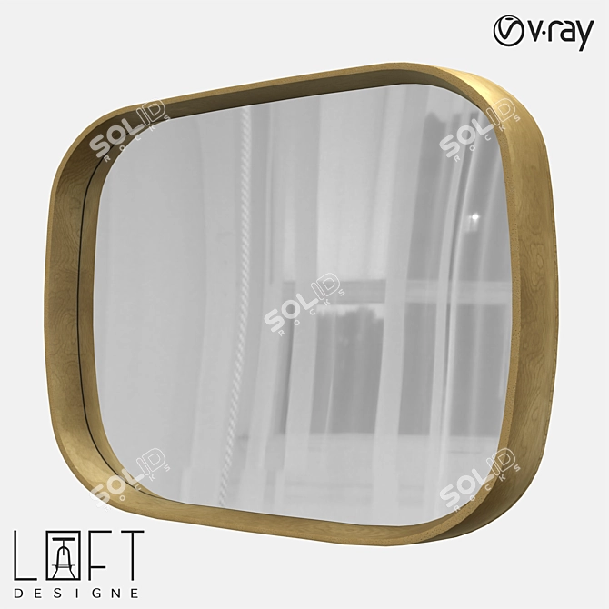 Modern Metal and Glass Mirror 3D model image 1