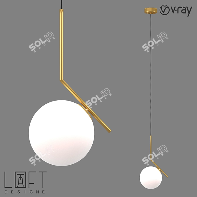 LoftDesign Pendant Lamp: 4608 Model, Metal & Glass 3D model image 1