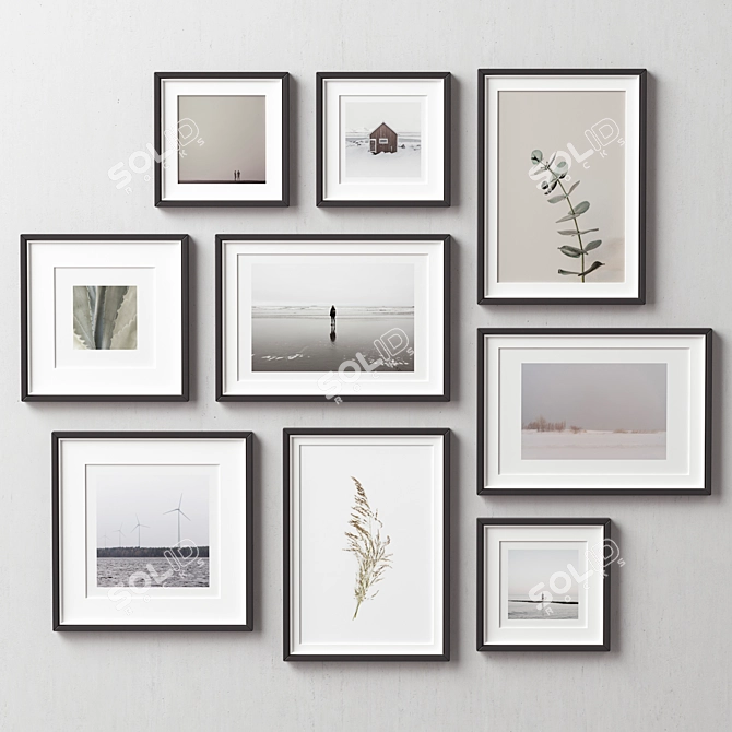 Stylish Multi-Colored Picture Frames 3D model image 4