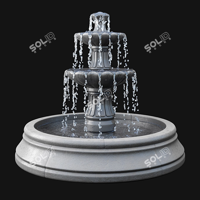 Elegant Barcelona Fountain: Two-Tiered Splendor 3D model image 4