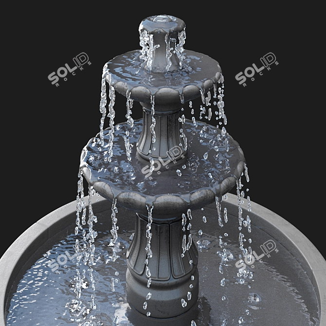 Elegant Barcelona Fountain: Two-Tiered Splendor 3D model image 1