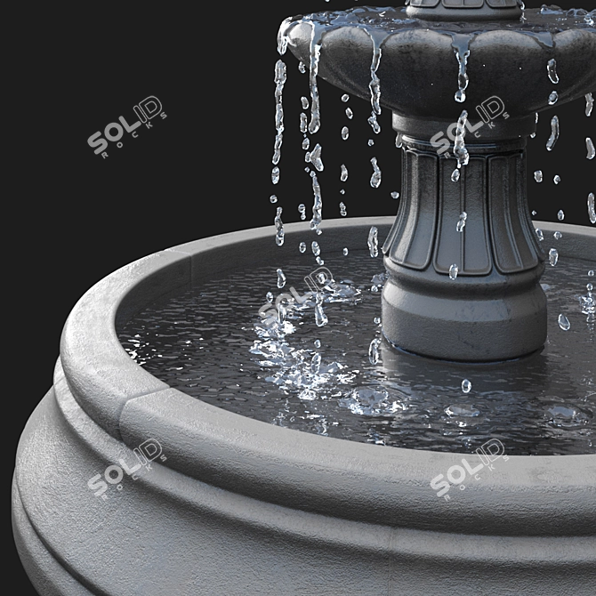 Elegant Barcelona Fountain: Two-Tiered Splendor 3D model image 3